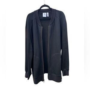 Adidas Men’s Casual Oversized Jacket Size 2XL Black Zip Up Athleisure